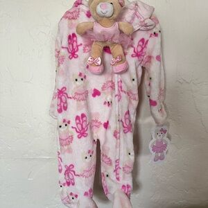 Baby girl Pink Ballet-Themed Footie Onesie